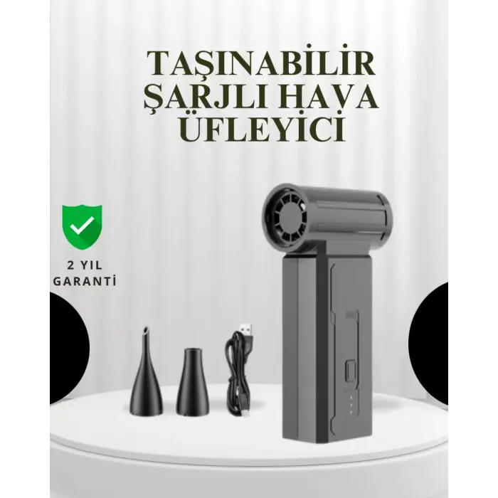 Taşınabilir Şarjlı Güçlü Hava Üfleme Aleti Çok Yönlü Kullanım