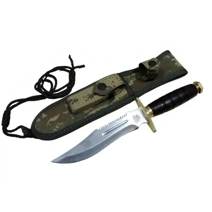 T.c. Standart Komando Bıçağı 30 Cm - Tırtıklı, Kamuflaj Kılıflı