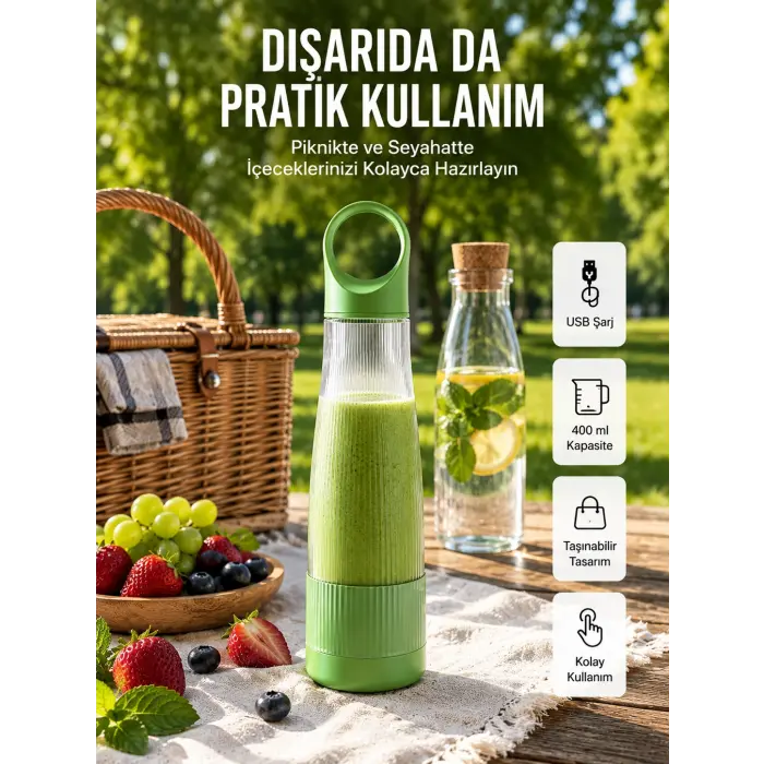 Ev Dışı Kullanıma Uygun Taşınabilir Smoothie Makinesi