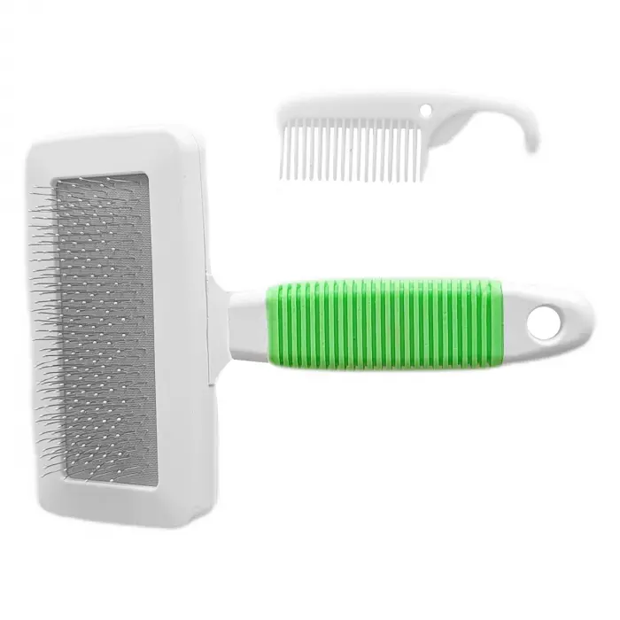 Temizleme Aparatlı Kedi Köpek Tarağı 7 cm-14 cm Small Yeşil
