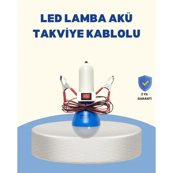 Timsah Kıskaçlı 12V LED Ampul Kamp ve Acil Durum Lambası