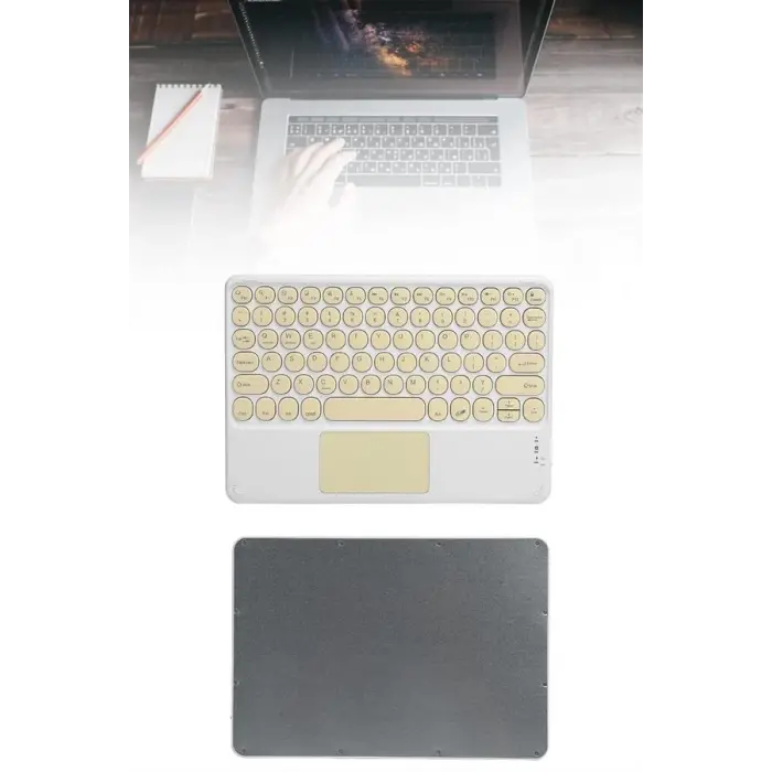 Touchpad Tüm Cihazlara Uyumlu Bluetooth Klavye Touchpad Slim Kablosuz Wifi Q Klavye