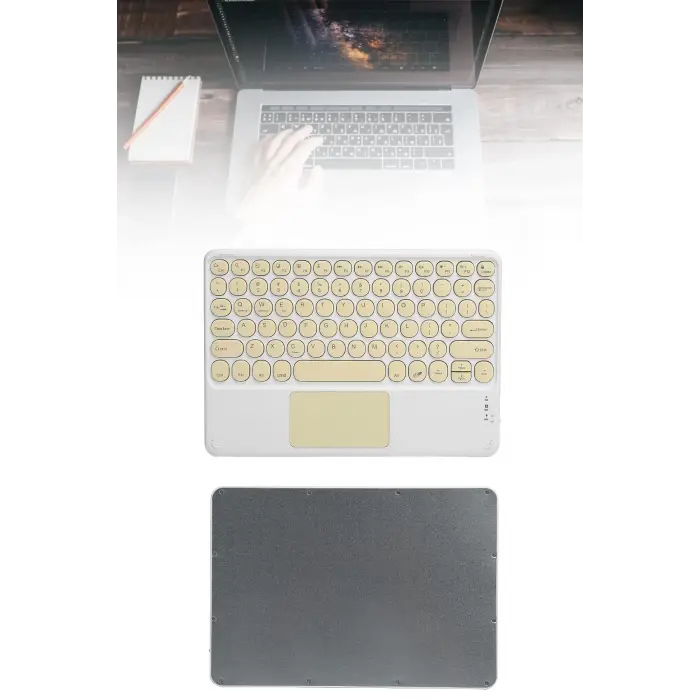 Touchpad Tüm Cihazlara Uyumlu Bluetooth Klavye Touchpad Slim Kablosuz Wifi Q Klavye