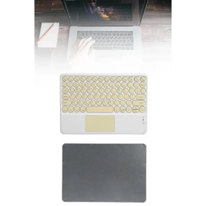Touchpad Tüm Cihazlara Uyumlu Bluetooth Klavye Touchpad Slim Kablosuz Wifi Q Klavye