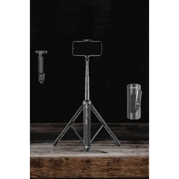 Tripod Kablosuz Bluetooth Bağlantılı Selfie Çubuğu 360 Derece Dönebilen