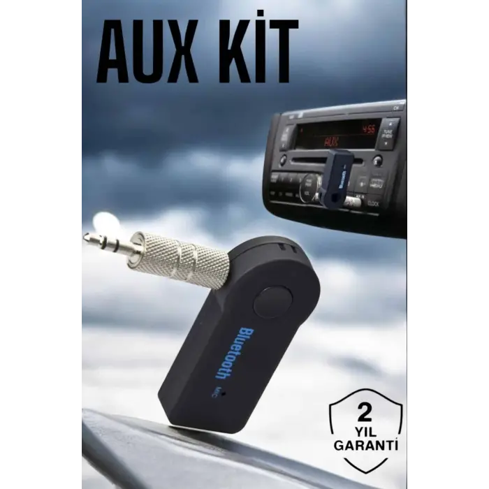 Tüm Araçlara Uyumlu Aux Car Bluetooth Kablosuz Araç Bağlantı Kiti