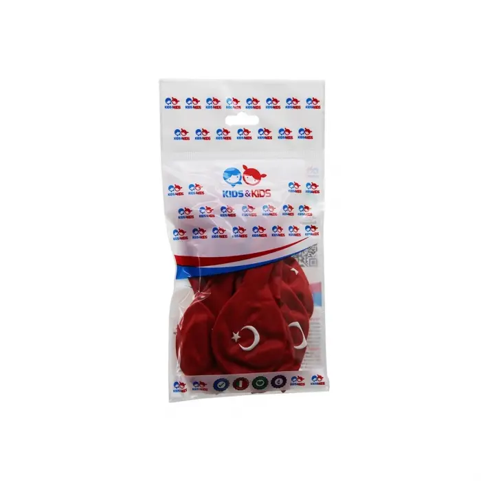 Türk Bayrağı Desenli Balon - 10lu Paket