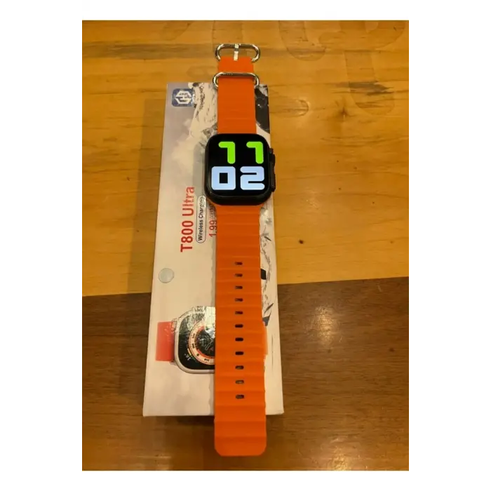 Turuncu Kordonlu Bluetooth Bağlantılı Akıllı Saat, Nabız Ölçer ve Sesli Görüşme Özellikli