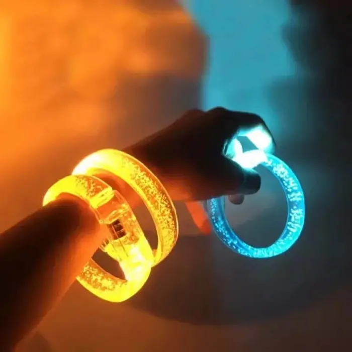 Turuncu Led Işıklı Baskı Yapılabilen Pilli Bileklik Bilezik 1,5 Cm Genişlik Bx40