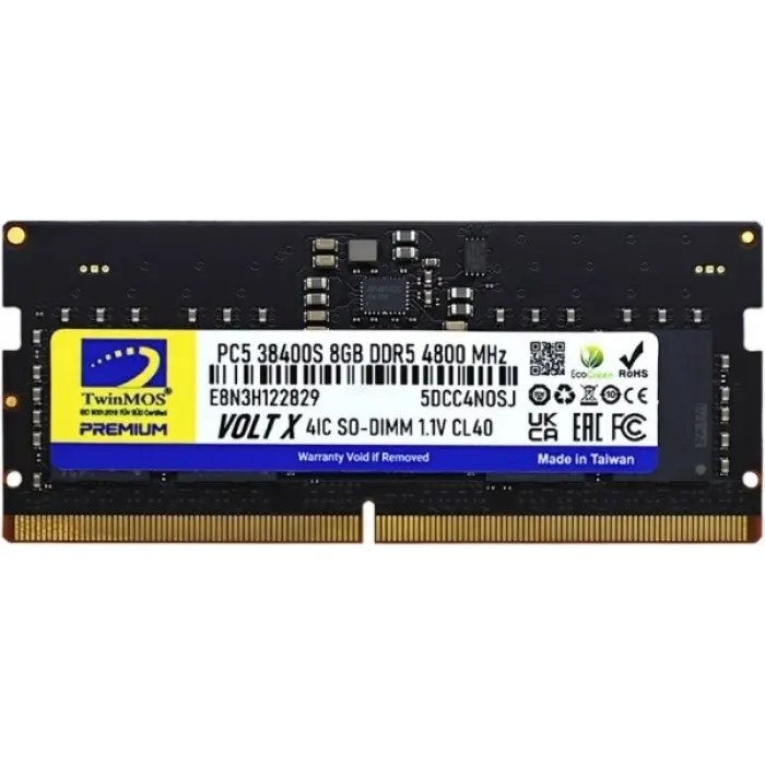 TWINMOS 8GB DDR5 4800Mhz CL40 Notebook Ram TMD58GB4800S40