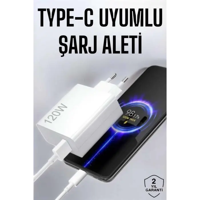 Type-C 120W Şarj Aleti Hızlı Şarj Turbo Yeni Nesil