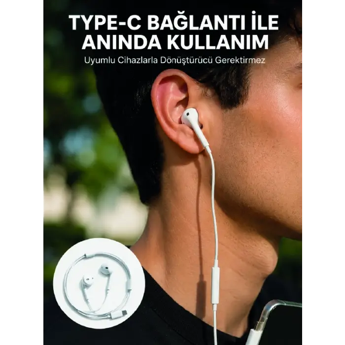Type C Kablolu Kulak İçi Kulaklık Net Ses ve Güçlü Bas Deneyimi Yeni Nesil