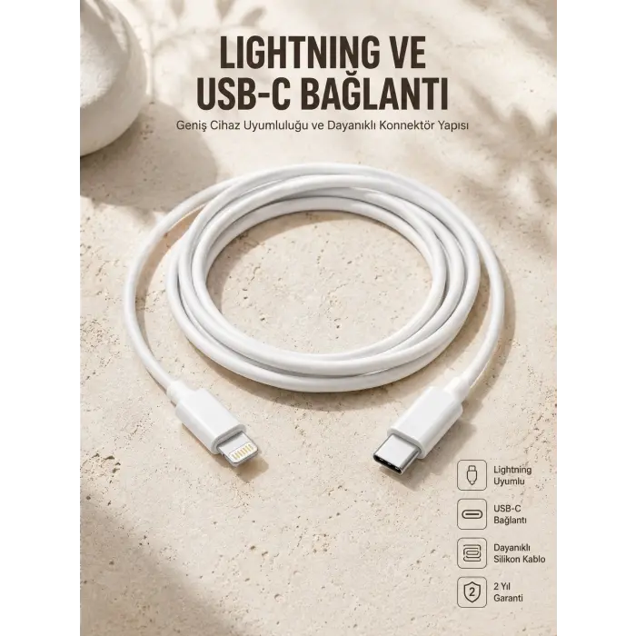 Type-C Ligtning 30W İOS Şarj Kablosu Hızlı Şarj Kablosu