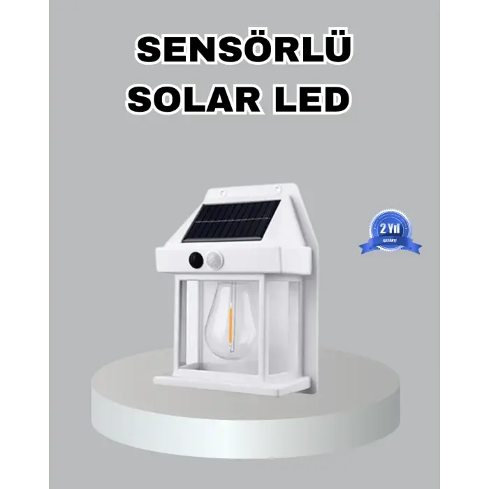 Üç Modlu Güneş Enerjili Duvar Lambası 1800mAh Bataryalı ve Hareket Sensörlü