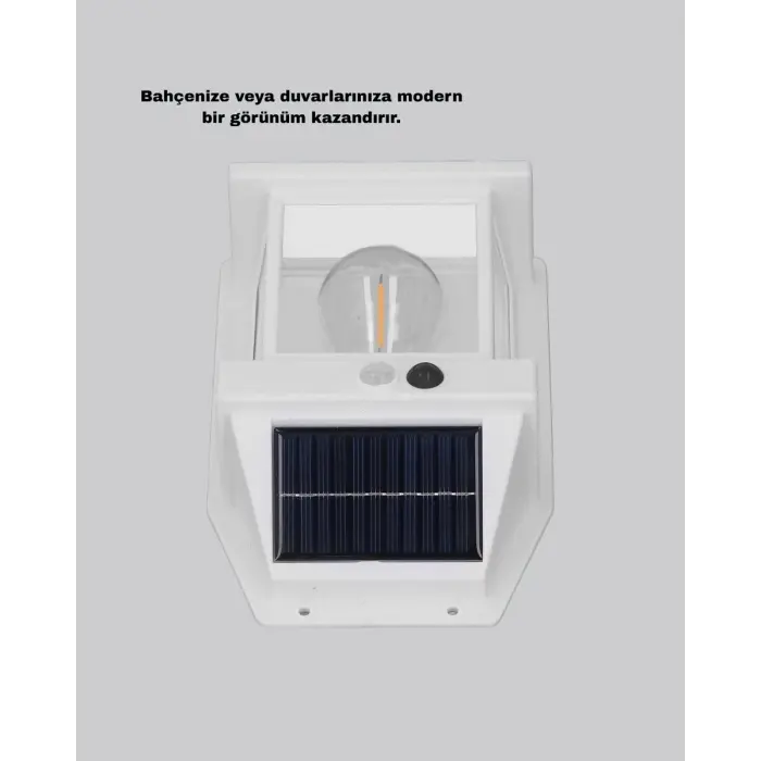 Üç Modlu Güneş Enerjili Duvar Lambası 1800mAh Bataryalı ve Hareket Sensörlü