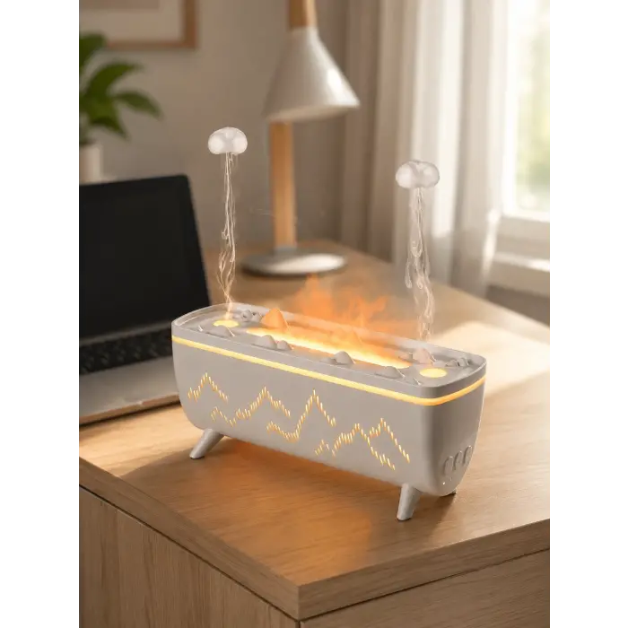 Ultrasonik Hava Nemlendirici Aromaterapi Difüzörü Jöle Yağmur Efektli LED Işıklı 280 ML