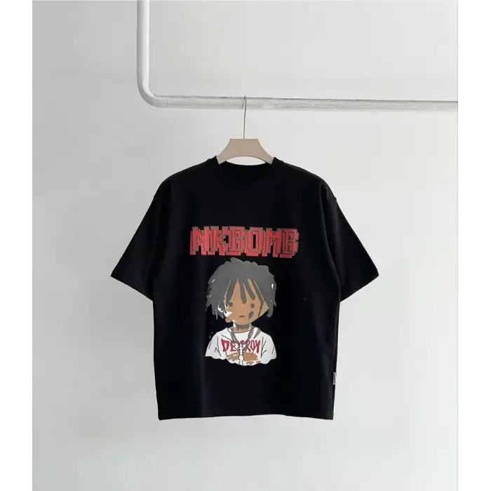 Unisex Çocuk Baskılı T-Shirt - Siyah