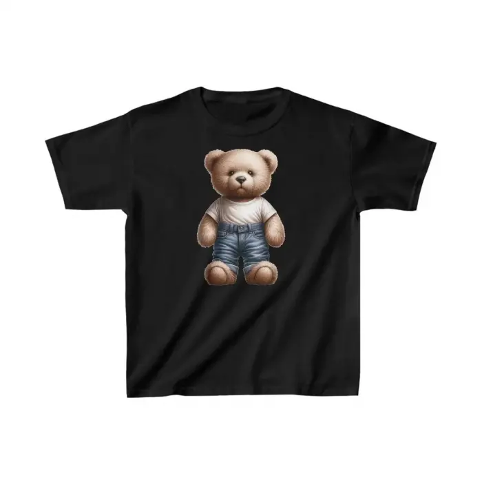 Unisex Çocuk Baskılı T-Shirt - Siyah