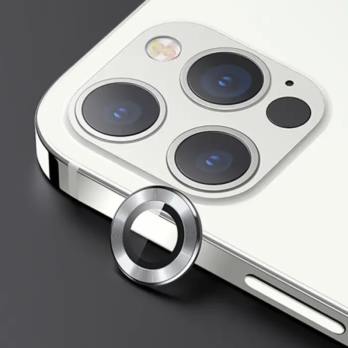 USAMS İphone 12 Pro 3D Metal Çerçeveli Kamera Lens Koruyucu-(5775)