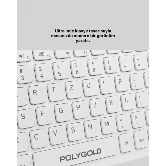 USB Alıcılı Kablosuz Klavye Mouse - Geniş Uyumluluk Sessiz Tuşlar
