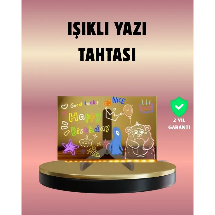 USB Bağlantılı LED Akrilik Çizim ve Not Tahtası