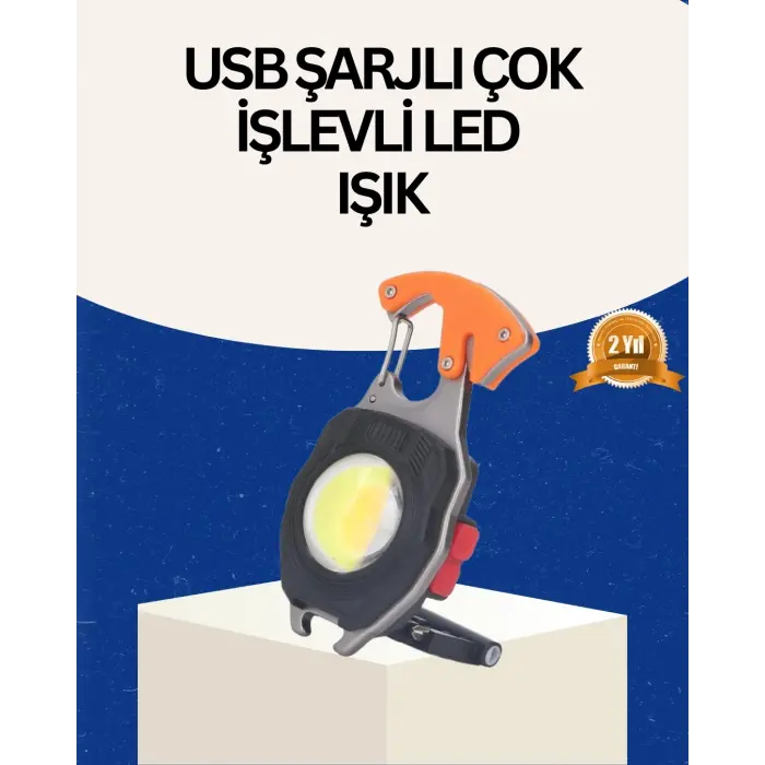 USB Şarjlı Mini LED Anahtarlık Fener