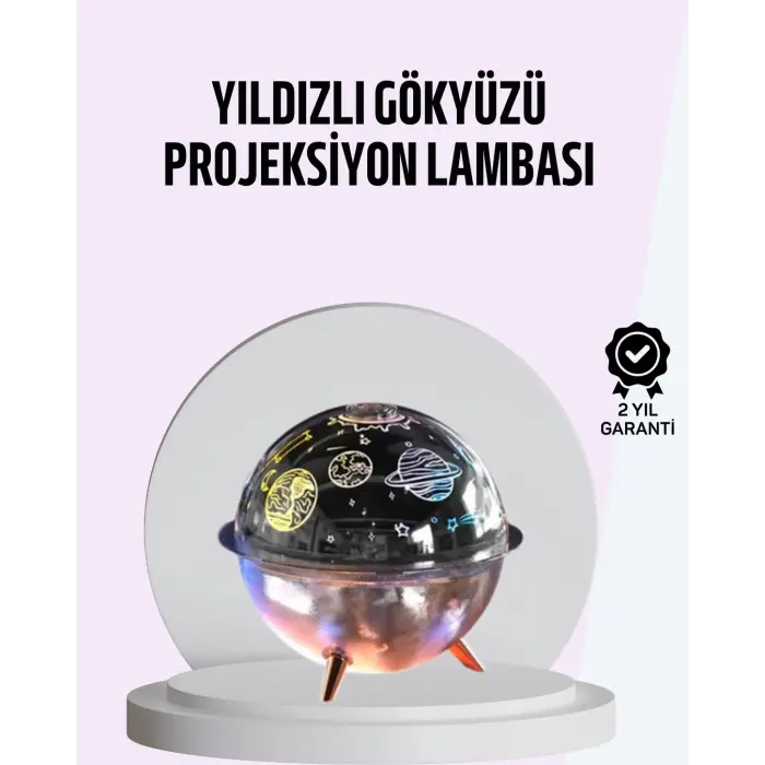 USB Şarjlı Uzay Temalı Işık Projektörü Hava Nemlendirici