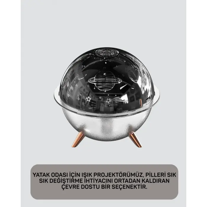 USB Şarjlı Uzay Temalı Işık Projektörü Hava Nemlendirici