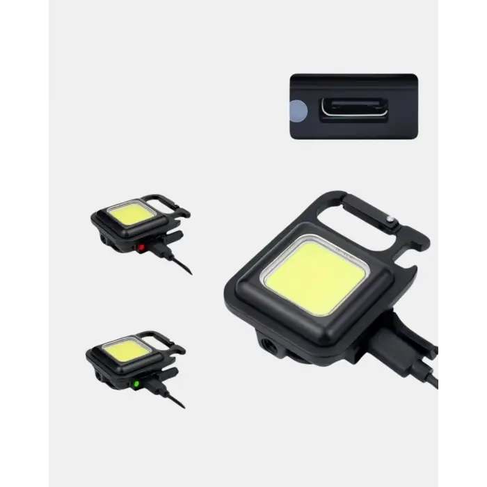 USB Type-C Şarjlı Mini Fener – Manyetik, Katlanabilir ve Şişe Açacaklı Tasarım