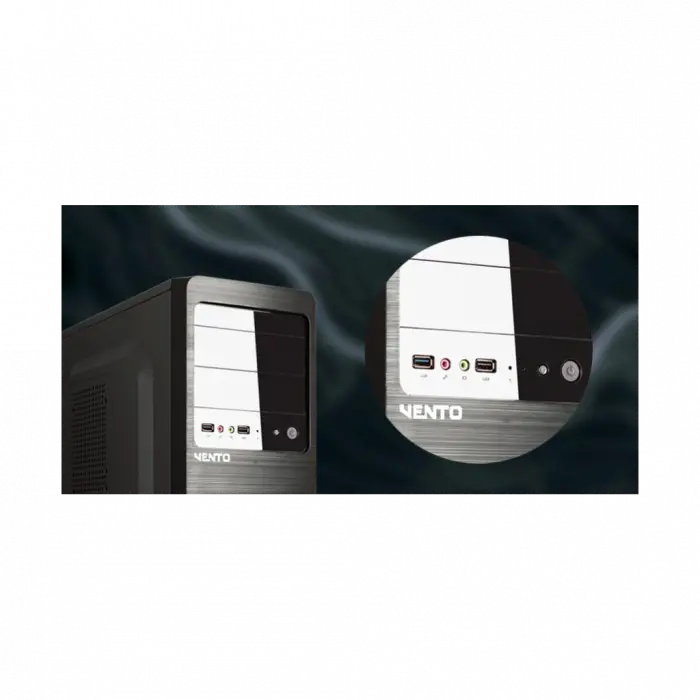 VENTO VS114F Mid Tower, 400W Siyah, Kurumsal KASA