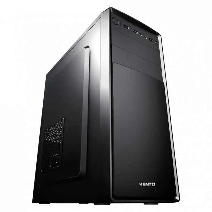 VENTO VS121S Mid Tower, 300W Siyah, ATX Kurumsal KASA