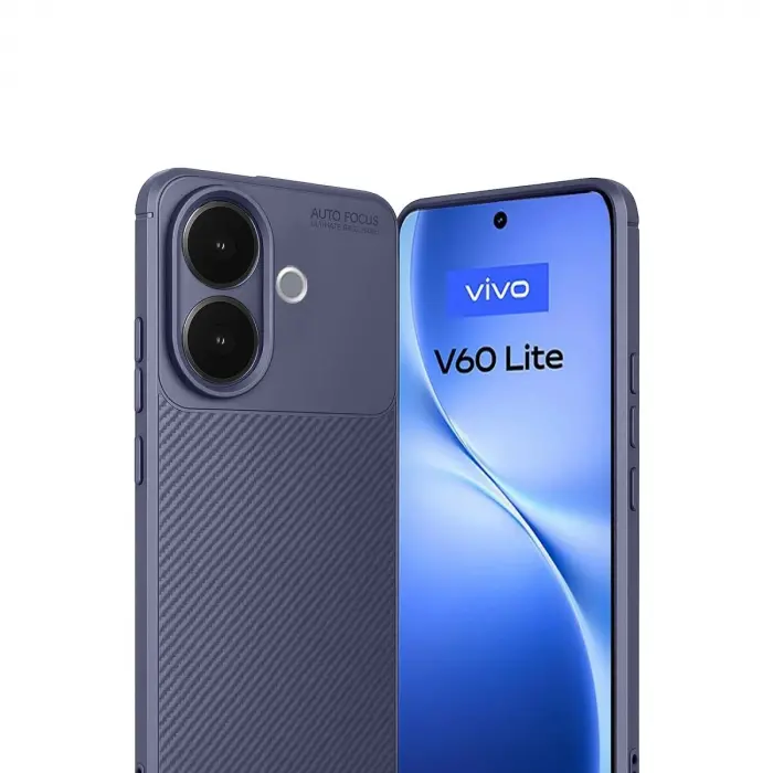 Vivo V60 Lite Auto Fus Karbon Kapak - Lacivert