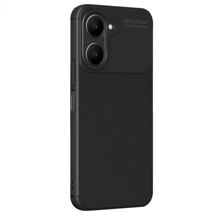 Vivo Y18 Kılıf Auto Focus Karbon Kapak - Siyah