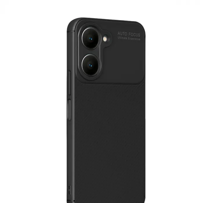 Vivo Y18 Kılıf Auto Focus Karbon Kapak - Siyah