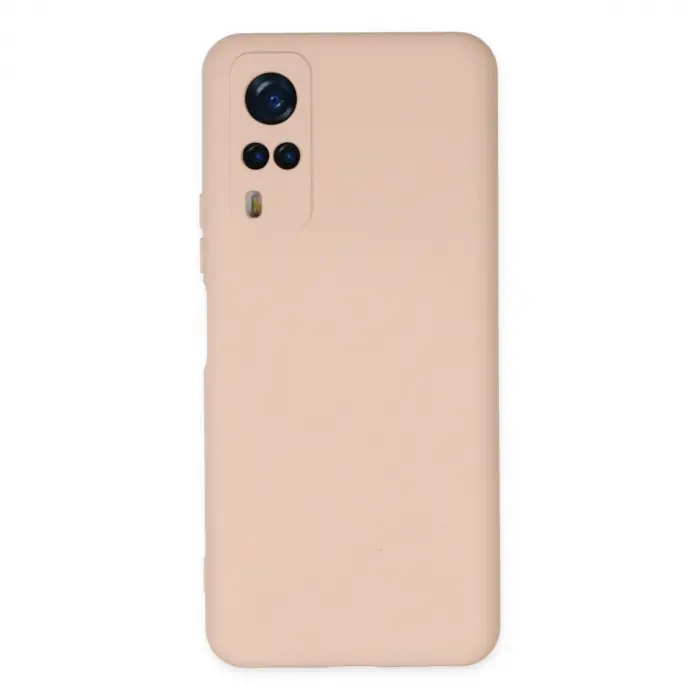 Vivo Y53s Kılıf Nano İçi Kadife Silikon - Pudra