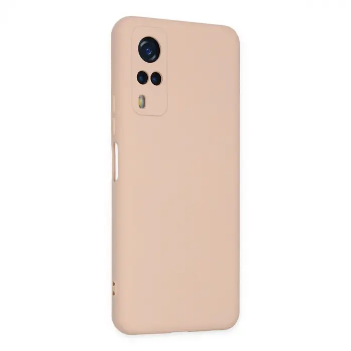Vivo Y53s Kılıf Nano İçi Kadife Silikon - Pudra