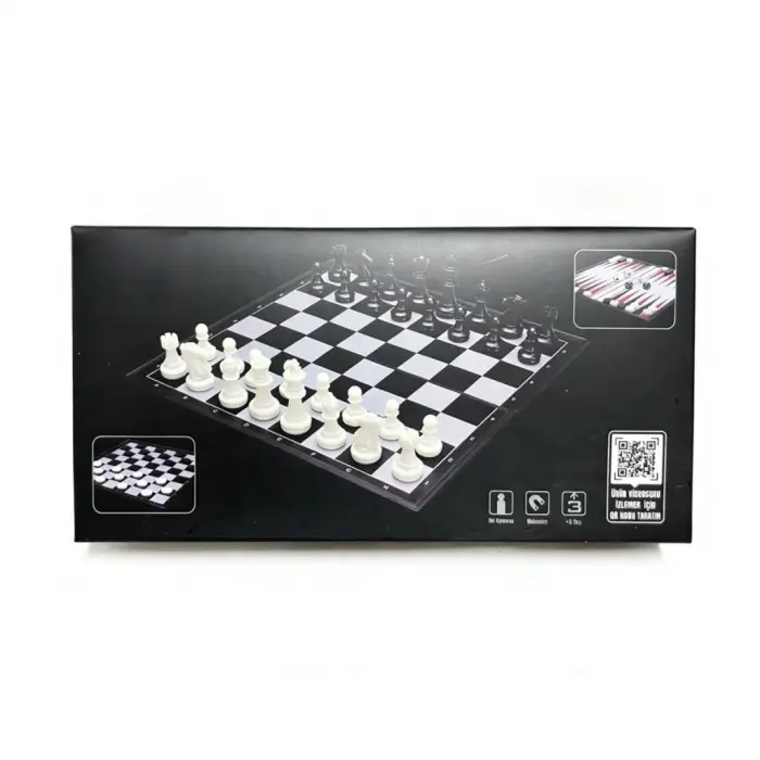 VRD10665 KATLANABİLİR SATRANC TAVLA VE DAMA SETİ