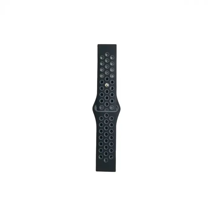 Watch 20mm Spor Delikli Kordon - Siyah-gri