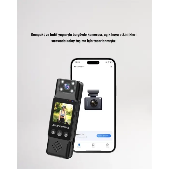 WiFi ile Uzaktan Erişimli Mini Kamera – 1200mAh Batarya, 1080P Video Çekimi