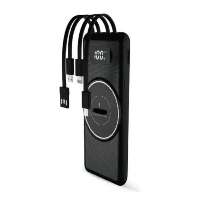 Wireless Powerbank 10000 Mah LED Ekranlı Dahili Kablolu Hızlı Şarj