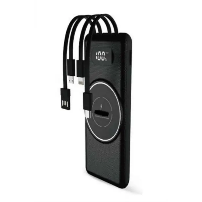 Wireless Powerbank 10000 Mah LED Ekranlı Dahili Kablolu Hızlı Şarj