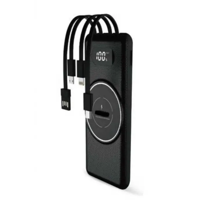 Wireless Powerbank 10000 Mah LED Ekranlı Dahili Kablolu Hızlı Şarj