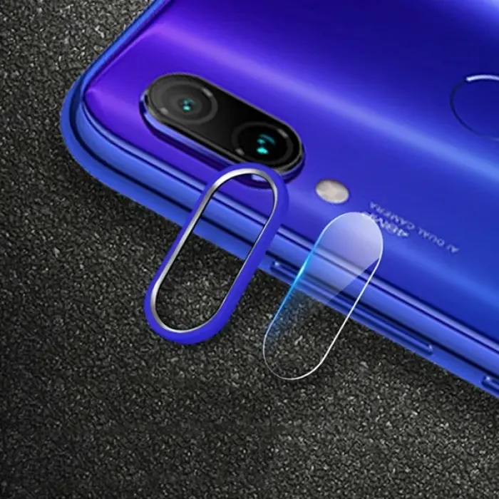 Xiaom Redmi Note 7 Kamera Koruma Metal Lens+ Kırılmaz Cam Set-(5775)