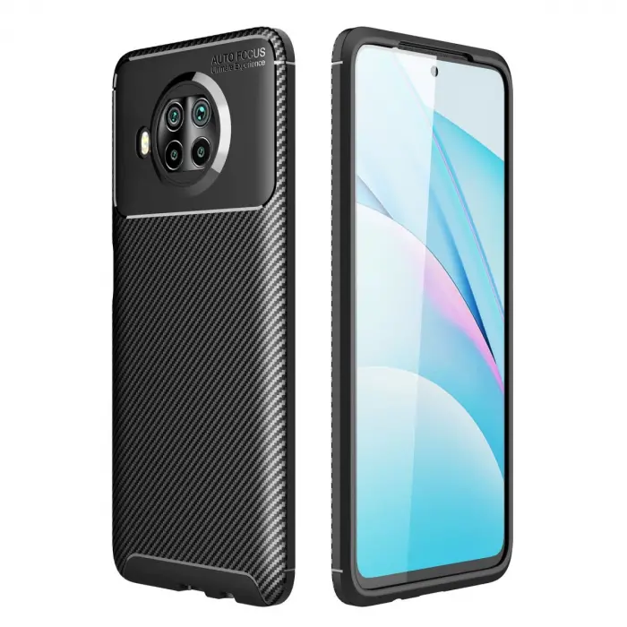 Xiaomi Mi 10t Lite Kılıf Auto Focus Karbon Kapak - Siyah