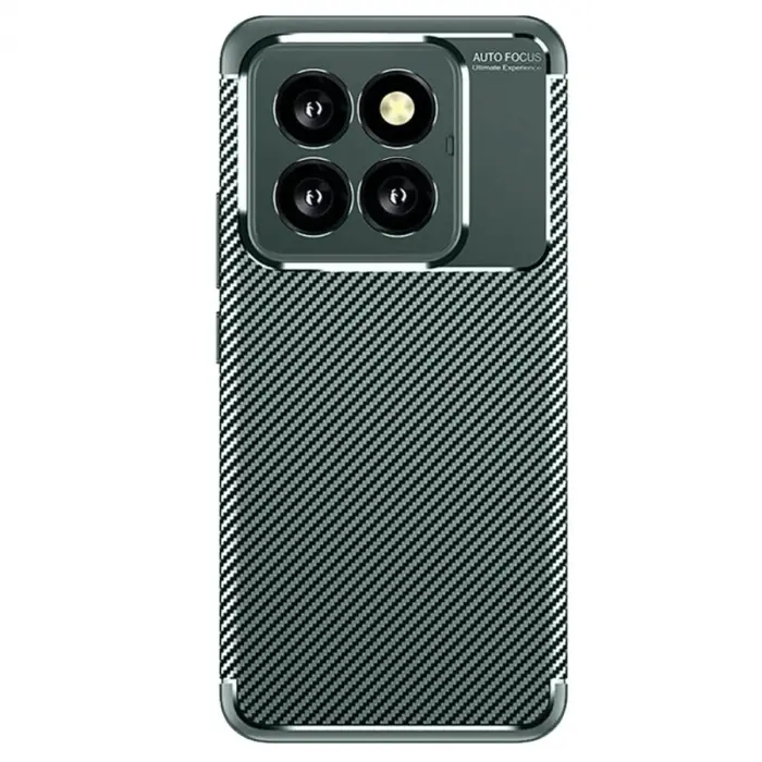Xiaomi Mi 14t Pro Kılıf Auto Focus Karbon Kapak - Koyu Yeşil
