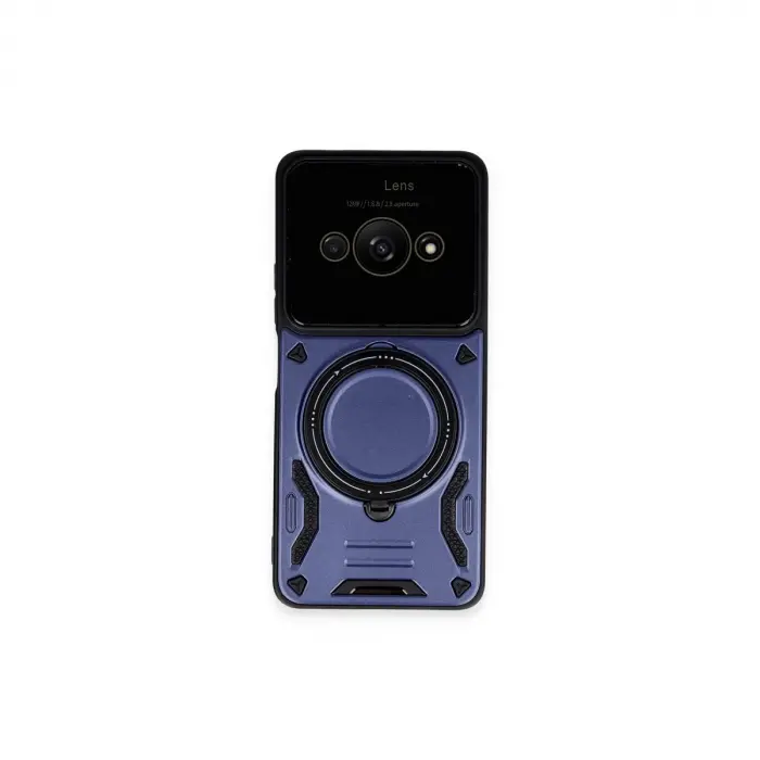 Xiaomi Poco C61 Kılıf Joy Lens Standlı Kapak - Lacivert