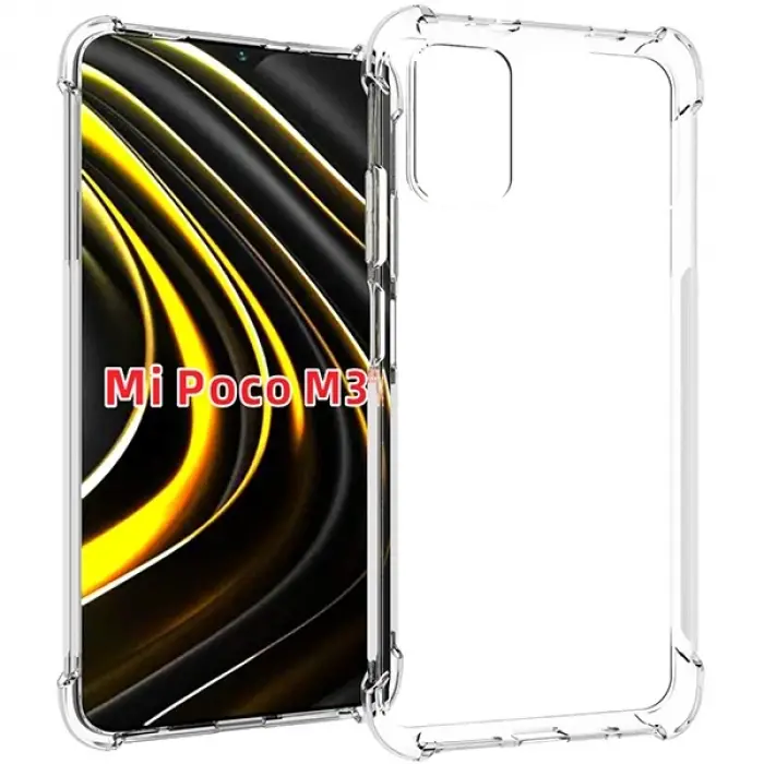 Xiaomi POCO M3 Kamera Korumalı Shockproof Darbe Emici Silikon Kılıf-(5775)