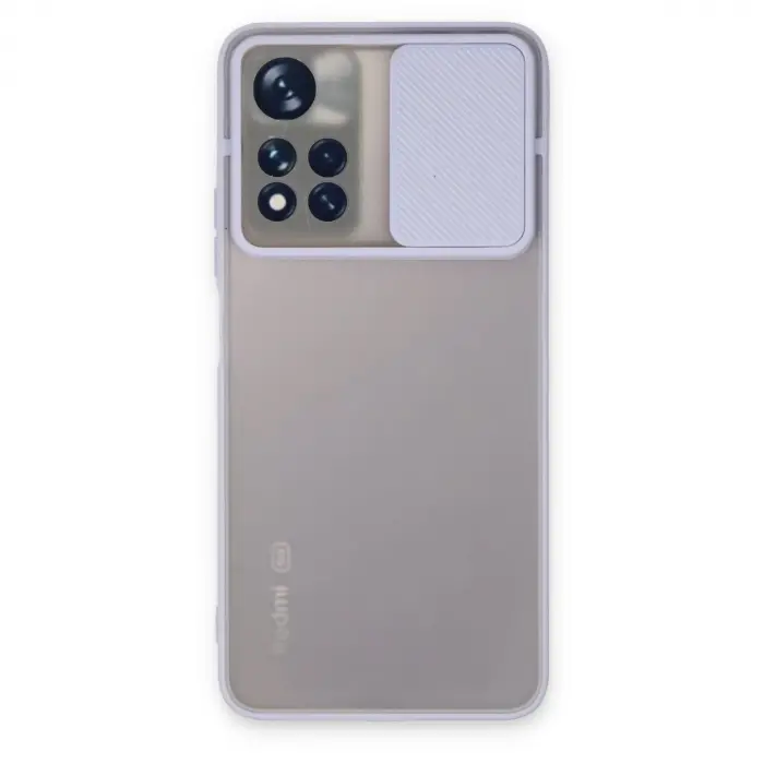 Xiaomi Redmi Note 11t Kılıf Palm Buzlu Kamera Sürgülü Silikon - Lila