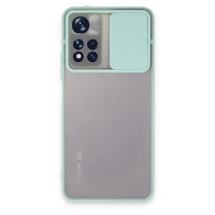 Xiaomi Redmi Note 11t Kılıf Palm Buzlu Kamera Sürgülü Silikon - Turkuaz