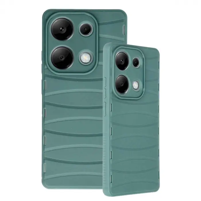 Xiaomi Redmi Note 13 Pro 4g Kılıf Bibercas Silikon Kapak - Koyu Yeşil